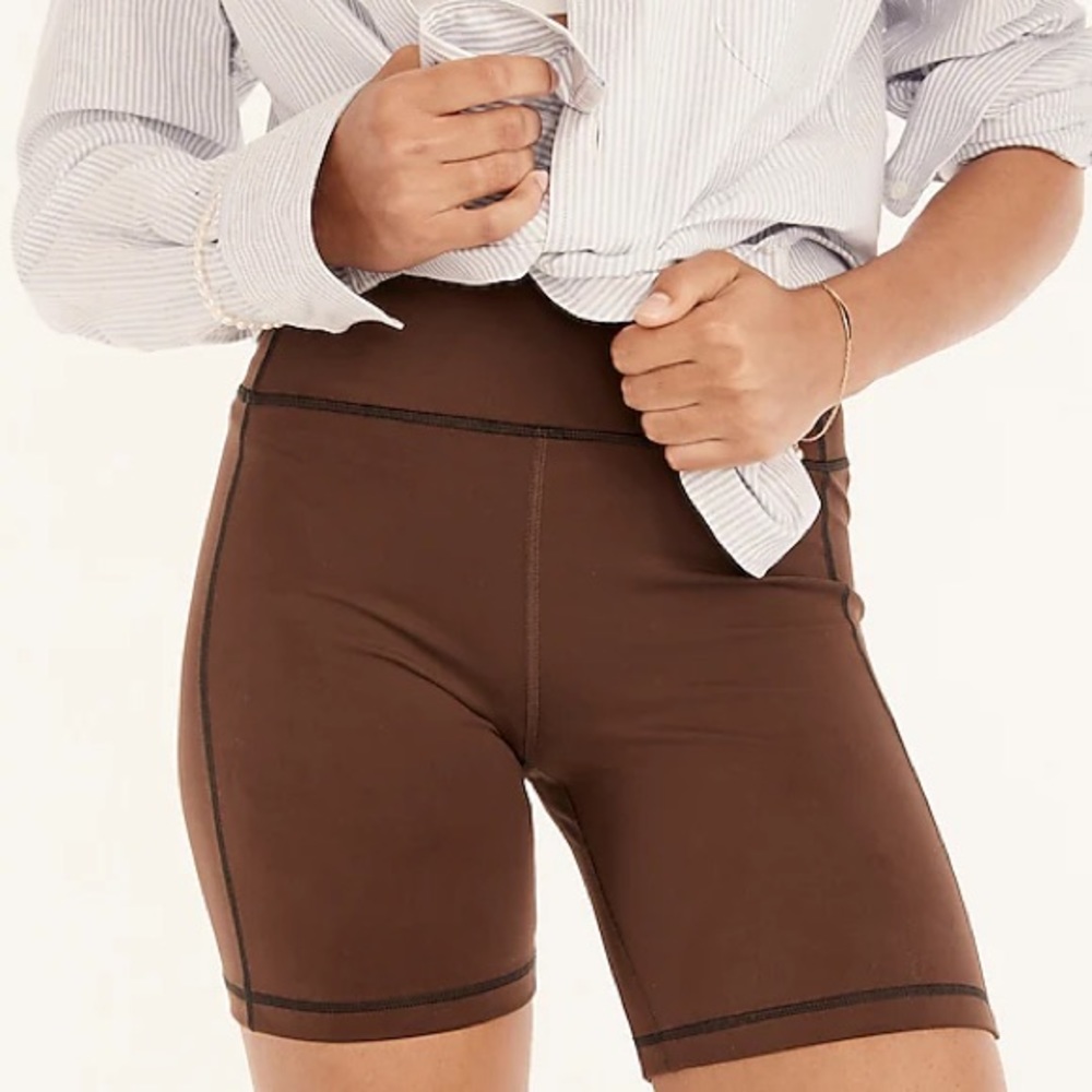 J. Crew CloudStretch Deep Chocolate High-rise Bike Short. Sz. S